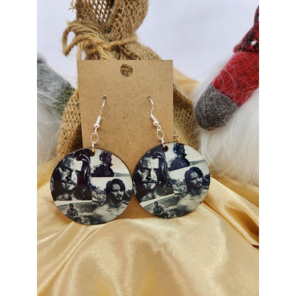 Yellowstone handcrafted baltic birch wood earrings, new and lightweight.